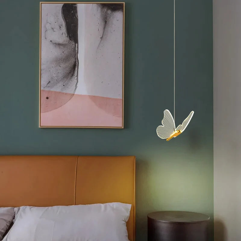 Nordic Butterfly LED Hanging Lamp by Axya: Modern Bedroom & Living Room Decor