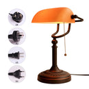 Axyaa Vintage Orange Glass Table Lamp with Zipper Switch for Home and Office