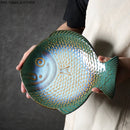 Axya Ceramic Dining Set: Fish Shape Plates, Bowls, and Trays for Sushi, Salad, Steak