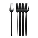 Axyaa Black Gold Dinner Fork Set - Stainless Steel Silverware Flatware Tableware