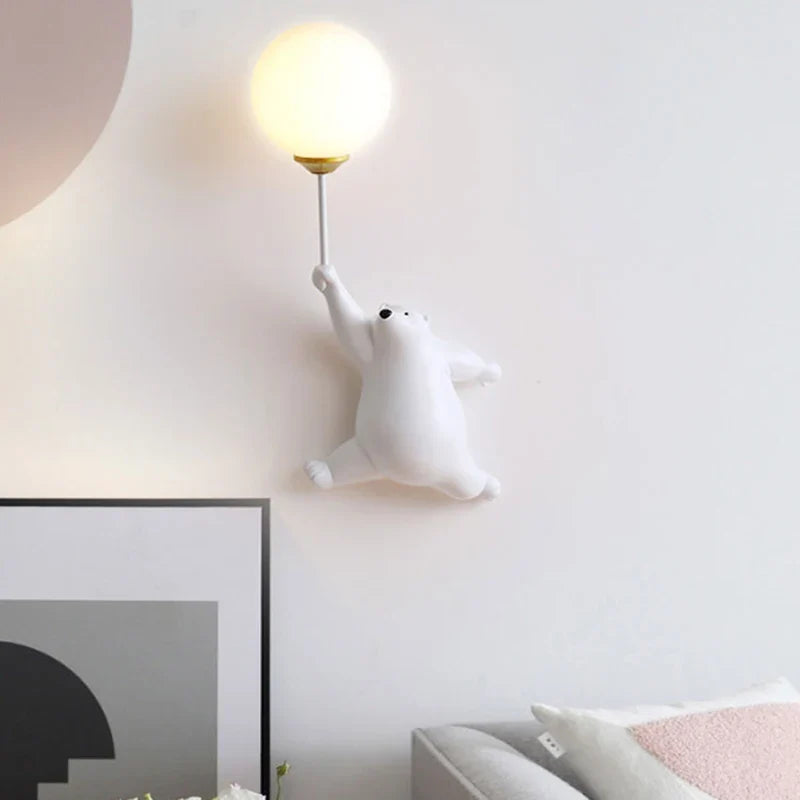 Axyaa Bear Wall Lamp for Kids Bedroom with 3D Moon Lighting