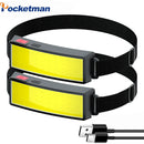 Axya COB LED Headlamp: USB Rechargeable Head Torch with Built-in Battery