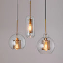 Axya Modern Gold Mesh Glass Ball Pendant Light Industrial Kitchen Fixture-Luminaire