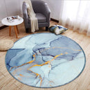 Nordic Geometric Print Round Carpet for Home Decor by Axyaa
