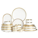 Axya Porcelain Dinner Tray Set - White Ceramic Tableware Kitchen Plates Bowls