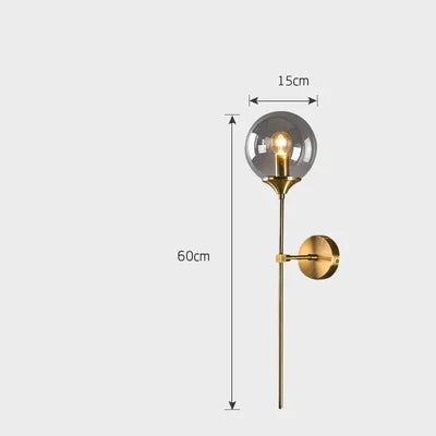 Axyaa Nordic LED Wall Lights: Modern Home Bathroom Stair Mirror Glass Ball Wall Lamp