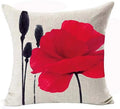 Axyaa Red Poppy Watercolor Cushion Cover