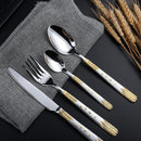 Axyaa Stainless Steel Wheat Ear Design Western Cutlery Set for Dining
