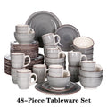 Axyaa Bella-GY Porcelain Dinner Set 48-Pieces Vintage Tableware Kit
