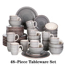 Axyaa Bella-GY Porcelain Dinner Set 48-Pieces Vintage Tableware Kit