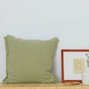Axyaa Fringed Cotton Linen Cushion Cover 50x50cm Solid Pillow for Home Decor