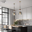 Axyaa Nordic LED Glass Pendant Lights for Bedroom Living Room Bar Cafe