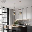 Axyaa Colorful Nordic LED Glass Pendant Light for Modern Living Room and Cafe