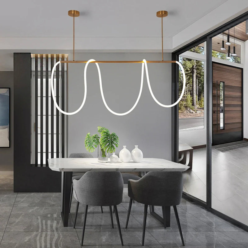 Axyaa Modern LED Pendant Lights for Living Room and Dining, 360 Degree Luminous Indoor Decorative Hanging Lamps