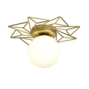 Axyaa Modern Gold Glass Ceiling Lamp Surface Mount Light Fixture