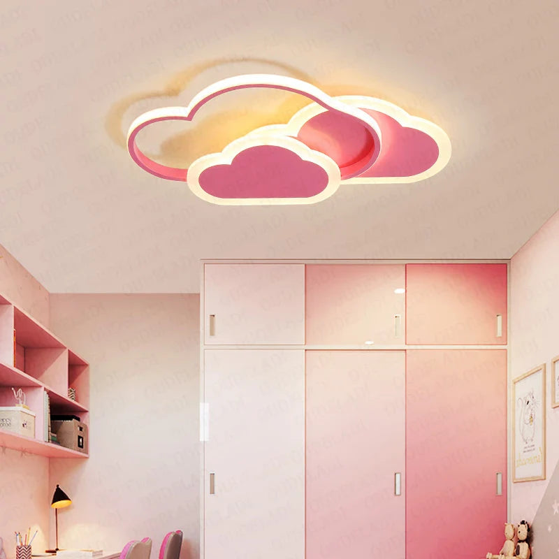 Axya Kids Room LED Ceiling Light Creative White Pink Pentagram Lighting