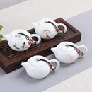 Axyaa White Matte Ceramic Tea pot 180ml-Kung Fu Teapot