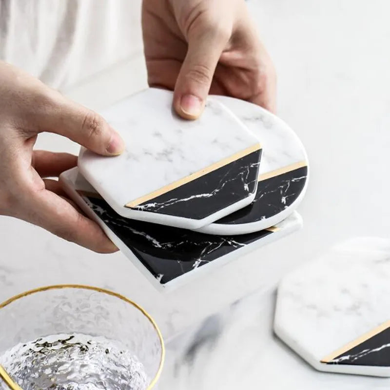 Axya Square Ceramic Coaster Set for Coffee Tea Cup - 1pc