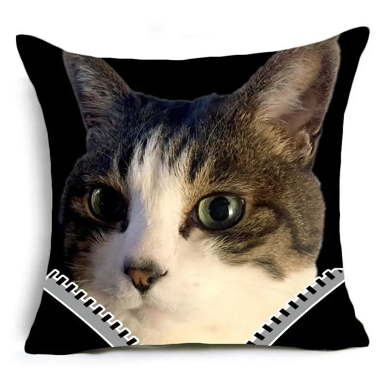 Cartoon Cat Pet Pillow Cover for Home Sofa Decor by Axyaa