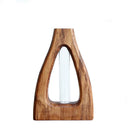 Axyaa Wooden Vase Glass Test Tube Flower Arrangement Hydroponics Home Decor