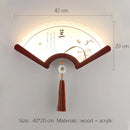 Axyaa Fan-shaped Wood LED Wall Lamp for Bedroom & Living Room