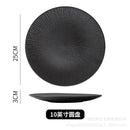 Axyaa Ceramic Striped Plate: Creative Retro Steak Spaghetti Sushi Restaurant Commercial Plate