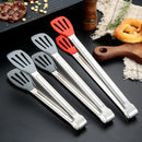 Axyaa Stainless Steel Kitchen Bread Tongs with No-Slip Handle