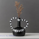 Axyaa Ceramic Wave Point Vase Home Decor Ornament