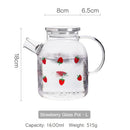 Axyaa Kawaii Strawberry Glass Cold Water Pot | Large Capacity Heat-Resistant Cute Teapot