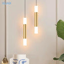 Axyaa Gold Pendant Lamp: Modern LED Hanging Light for Bedroom, Kitchen, Bar.