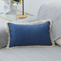 Axyaa Boho Tassled Cushion Cover in Beige/Grey/Blue/Yellow, 30x50cm/45x45cm