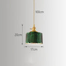 Axyaa Minimalist Glass LED Chandelier with Green Accents