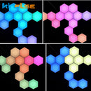 Axyaa Hexagon LED Wall Lamp: Modular Honeycomb Remote Control Panel, Touch Sensitive, Magnetic Wall Lighting