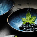 Axya Blue Ceramic Bowls | Nordic Style | Set of 3 | Restaurant Tableware