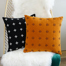 Axyaa Woolen Cross Cushion Cover 45x45cm in Grey, Black, Orange, Navy Blue