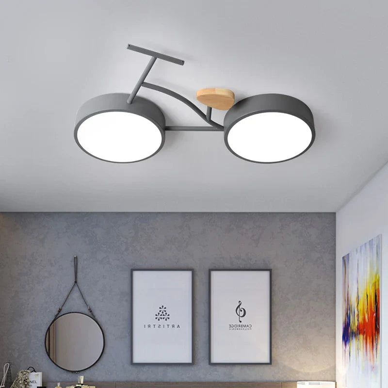 Nordic Kids Room Chandelier: Axyaa LED Ceiling Light in Green, White, Gray