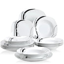 Axyaa 36-Piece Porcelain Ceramic Black Line Kitchen Tableware Set