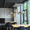 Axyaa Retro Gray Glass Industrial Pendant Light for Dining, Bar, and Stairs E27