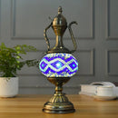 Axyaa Mediterranean Art Deco Turkish Mosaic Table Lamp - Handcrafted Glass Bed Light