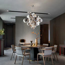 Axyaa Glass Globe LED Chandelier: Nordic Luxury Metal Pendant Lighting
