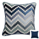 Axyaa Velvet Cushion Cover Zigzag Pattern Soft Pillow Cover in Grey Coffee Blue - 45x45cm/30x50cm/50x50cm