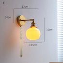 Axyaa Ceramic LED Wall Sconce with Knob Switch - Modern Bedroom Bathroom Mirror Light
