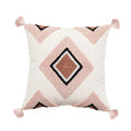 Axyaa Pink Rainbow Tufted Diamond Pillow Cover for Living Room Girls Room