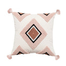 Axyaa Pink Rainbow Tufted Diamond Pillow Cover for Living Room Girls Room