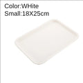 White Plastic Dinner Plate Set by Axyaa: Nordic Style Rectangular Tray for Home & Hotel