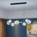 Axyaa Clear Glass Ball Circle Chandelier: Modern Gold LED Lighting for Romantic Living Room