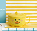 Axyaa Cute Duck Stainless Steel Ramen Bowl, Double-layer Kitchen Tableware