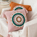Axyaa Floral Cushion Cover 45x45cm Pink Cream Yellow Green Tassels Home Decor Pillow Case
