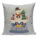 Axyaa Christmas Deer Snowman Cartoon Cushion Cover - Festive Decor Pillowcase