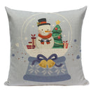 Axyaa Christmas Deer Snowman Cartoon Cushion Cover - Festive Decor Pillowcase